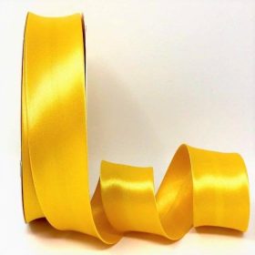 Ferdepánt szatén-15mm, Sárga