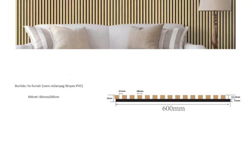 Akusztikus falpanel 60x260cm Dió WA01