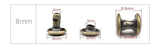 Duplafejű szegecs Nikkel 8mm