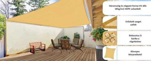 Napvitorla légátersztő UV álló 5x5
