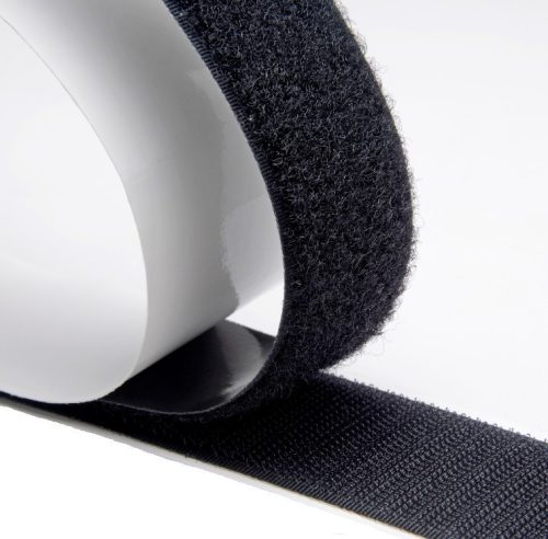 Öntapadós tépőzár 20mm bolyhos oldal fekete (25m)