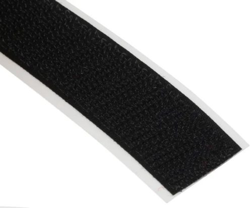 Öntapadós tépőzár 25mm hurkos oldal fekete (25m)