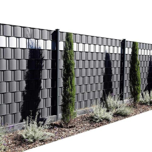 PVC Belátásgátló szalag/kerítésszalag Kő mintás 19cm-35m