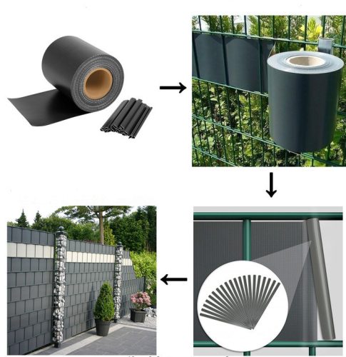 PVC Belátásgátló szalag/kerítésszalag Sötétzöld-35m